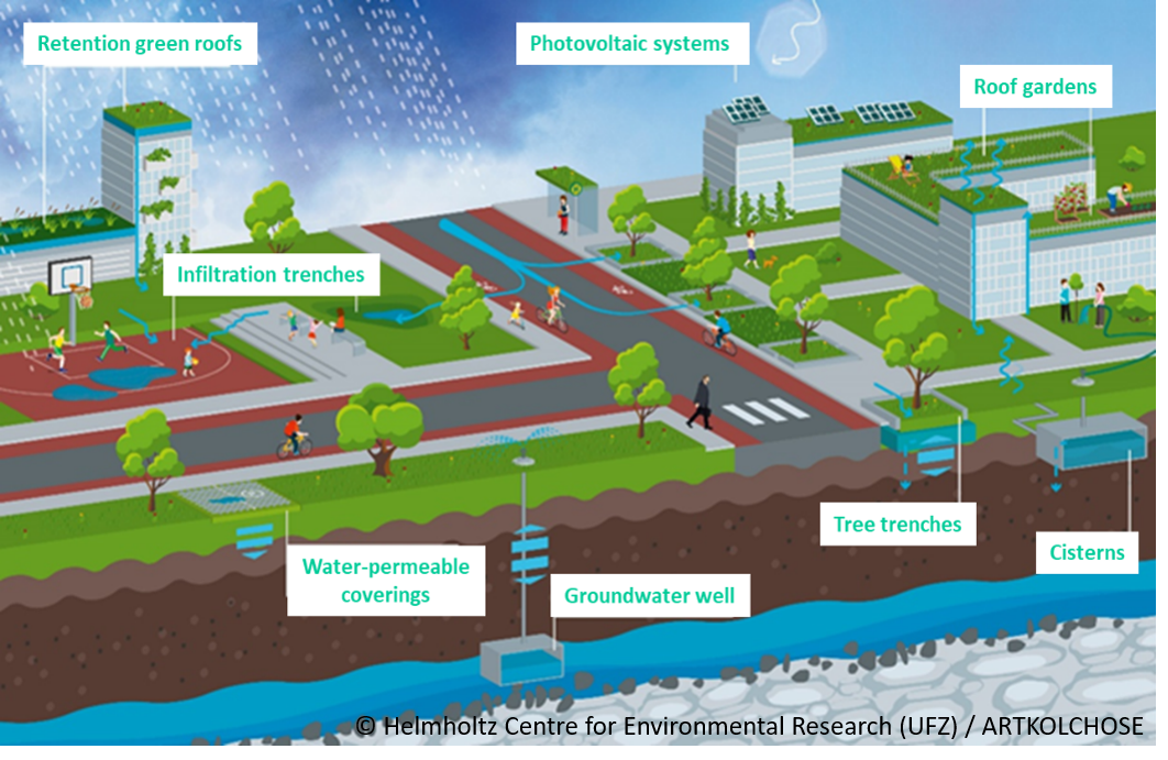 Blau-grüne Infrastrukturen in einer Schwammstadt Blau-grüne Infrastrukturen in einer Schwammstadt